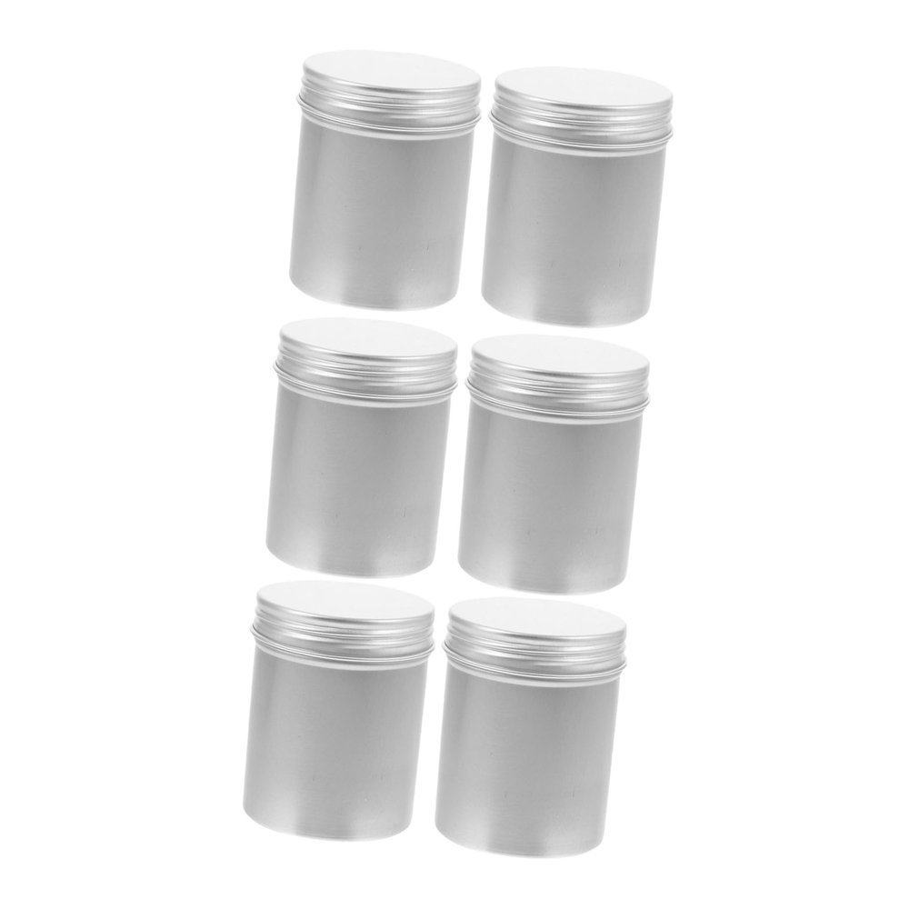 VICASKY 6pcs 80ml Aluminum Jars for Cream and Powder, Refillable Cosmetic Containers with Screw Thread Lids, Lightweight Aluminum Storage Boxes for Travel and Makeup Organization