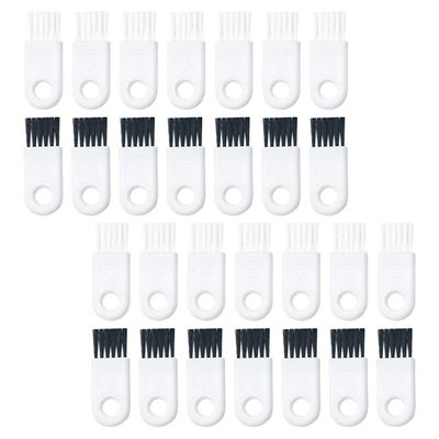 HONMEET 30pcs Razor Cleaner and Shaving Brush Set with White Handle and Bristles, Small Electric Shaver Cleaning Brushes for Mens Grooming and Maintenance