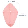 ULTECHNOVO 2pcs Waffle Microfiber Hair Drying Towels Quick Dry Hair Turban Wraps for Women Soft Absorbent Shower Caps in Lotus Pink and Cream White for Bath and Travel view 2