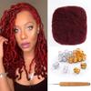 Afro Kinky Bulk Human Hair For Dreadlock Extensions Repair Locs,Twist Braiding, 100% Human Braiding Hair 30Grams each bundles Total #99j 8 Inch 1PC view 1