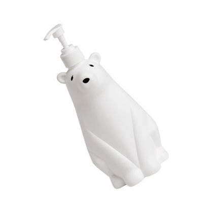 Polar Bear Shaped Refillable Plastic Lotion Container 300ml White