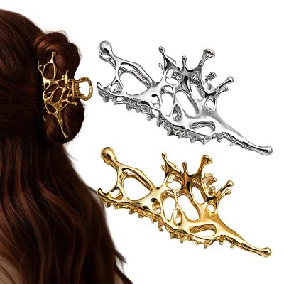 Silver and Gold Claw Clip, Fashion Aesthetic Hair Clips for Women, Quick Styling for Daily Activities, Fashion Hair Accessory (Silver and Golden)
