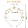 Tweruna Gold Halo Headband, Crystal Moon Star Halo Crown, Gold Rhinestone Goddess Crown Headpiece, Glitter Tiaras Hair Accessories for Women Bridal Wedding Cosplay Party view 2