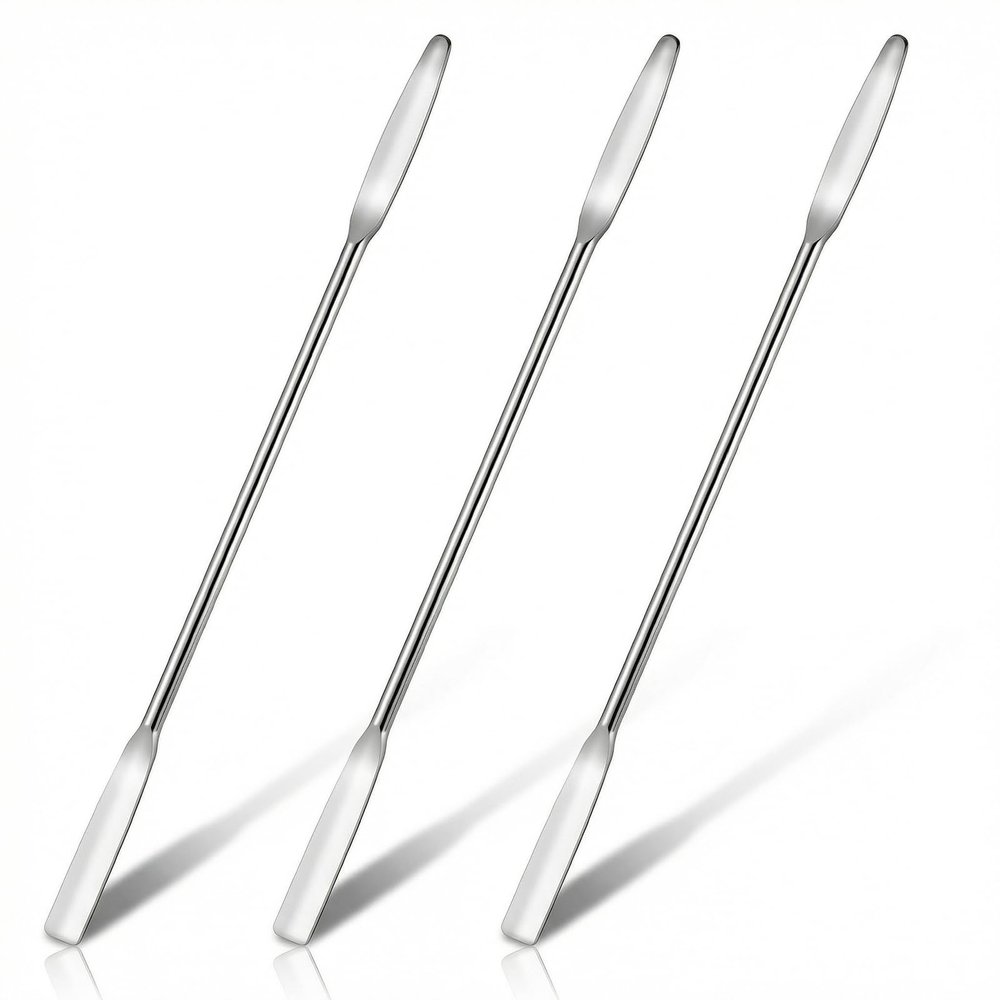 3 Pcs Make Up Spatula Stainless Steel Foundation Spatula Double Edged Face Cream Applicator Reusable Cosmetic Mixing Tool Facial Beauty Spatulas for Even Application Foundation