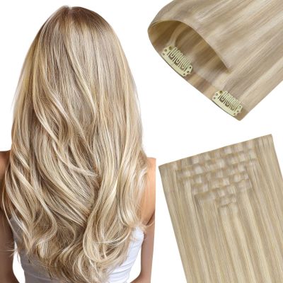 GOO GOO Invisi Edge Clip in Hair Extensions Real Human Hair Invisible Blend