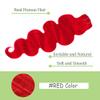 RED Long Wave Clip in Hair Extensions,18 Inch Soft Real Human Hair,Wine Red Long Wave Clip ins 120g 7pcs Per,Brazilian Double Weft Remy Human Hair Extensions. view 4