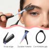 2 in 1 Eyebrow Scissors with Comb, 3 PCS Eye Brow Trimmer Set Portable Eyebrow Trimming Scissor Hair Removal Tweezers Double-Ended Eyebrows Spoolie Brush for Women Men, Black view 3