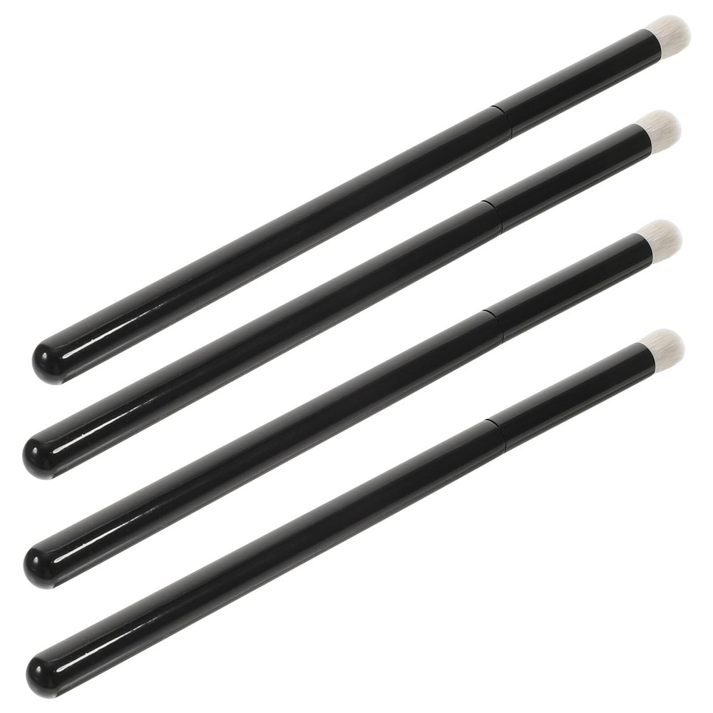 KAJNBN 4pcs Medium round Head Lip Brush Set Natural Animal Hair Lipstick Applicator for Lip Gloss and Concealer Blending Portable Makeup Tool and Touch-up