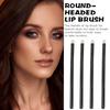 KAJNBN 4pcs Medium round Head Lip Brush Set Natural Animal Hair Lipstick Applicator for Lip Gloss and Concealer Blending Portable Makeup Tool and Touch-up view 3