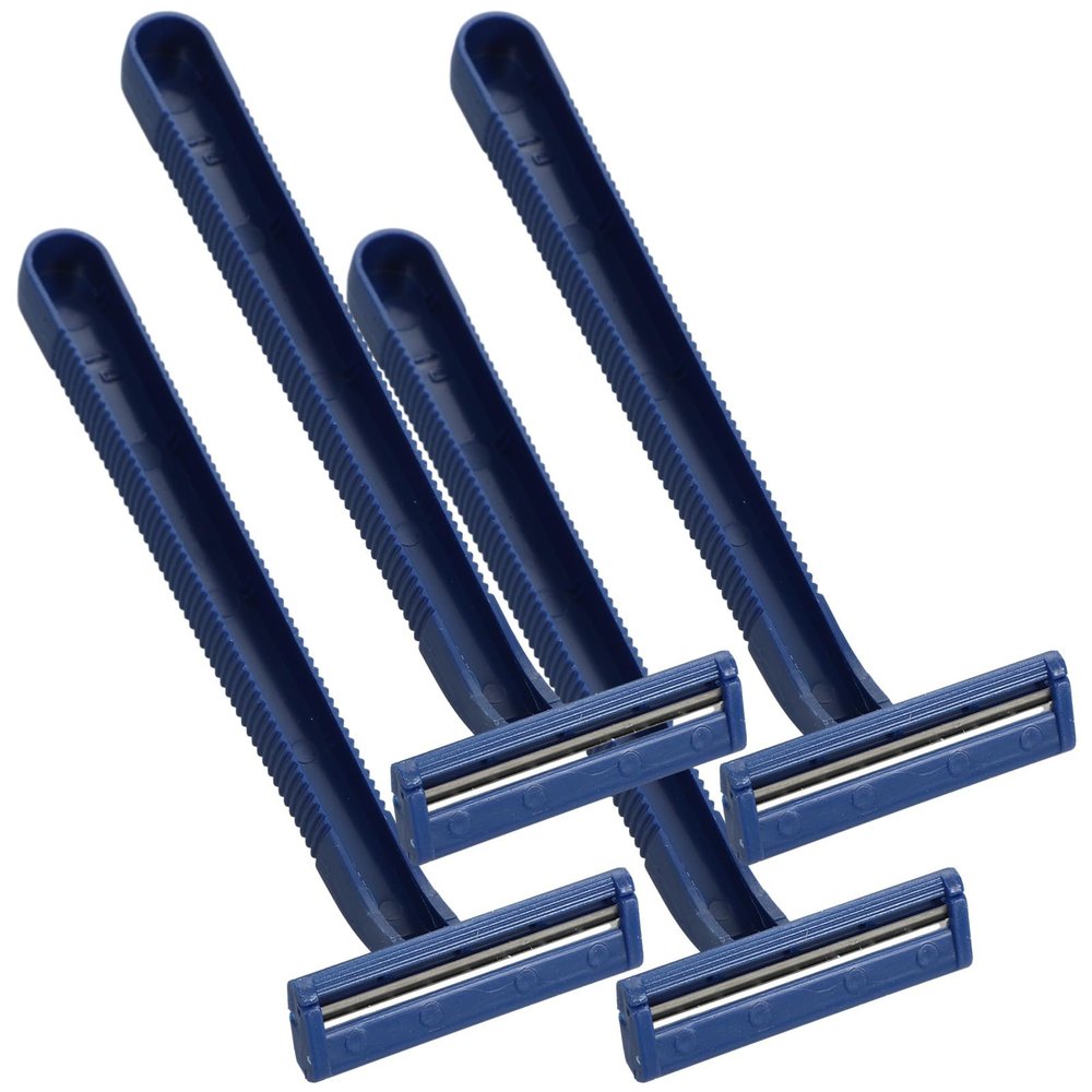 Beatifufu 24pcs Disposable Manual Razors for Men and Women Shaving Hair Removal Dark Blue Travel Facial Hair Shaver
