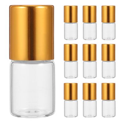 IWOWHERO 12pcs 2ml Glass Roll on Bottles for Essential Oils Refillable Mini Perfume Bottles with Gold Aluminium Caps Travel Aromatherapy Roller