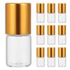 IWOWHERO 12pcs 2ml Glass Roll on Bottles for Essential Oils Refillable Mini Perfume Bottles with Gold Aluminium Caps Travel Aromatherapy Roller view 1