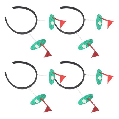 WESIEVYA 4pcs Golf Fan Headbands for Women and Sports Hair Accessories with Golf Ball Design, Athletic Hair Bands for Party, Festival, and Sports Cheering