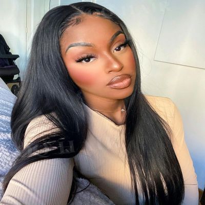 OQ HAIR 7x5 HD Straight Human Hair Lace Closure Wig 26 Inch For Women