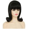 Dai Cloud Black Short Retro Wig for Women 50s 60s Bouffant Beehive Wigs with Bangs Shoulder Length Synthetic Fiber Wig for Party Halloween Costume Use view 3