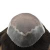 Durable Fine Mono Mens Toupee Natural Human Hair System For Men Pu Around 8"X10" Hairpieces Black Brown Medium Density Hair Prosthesis (#17R) view 4