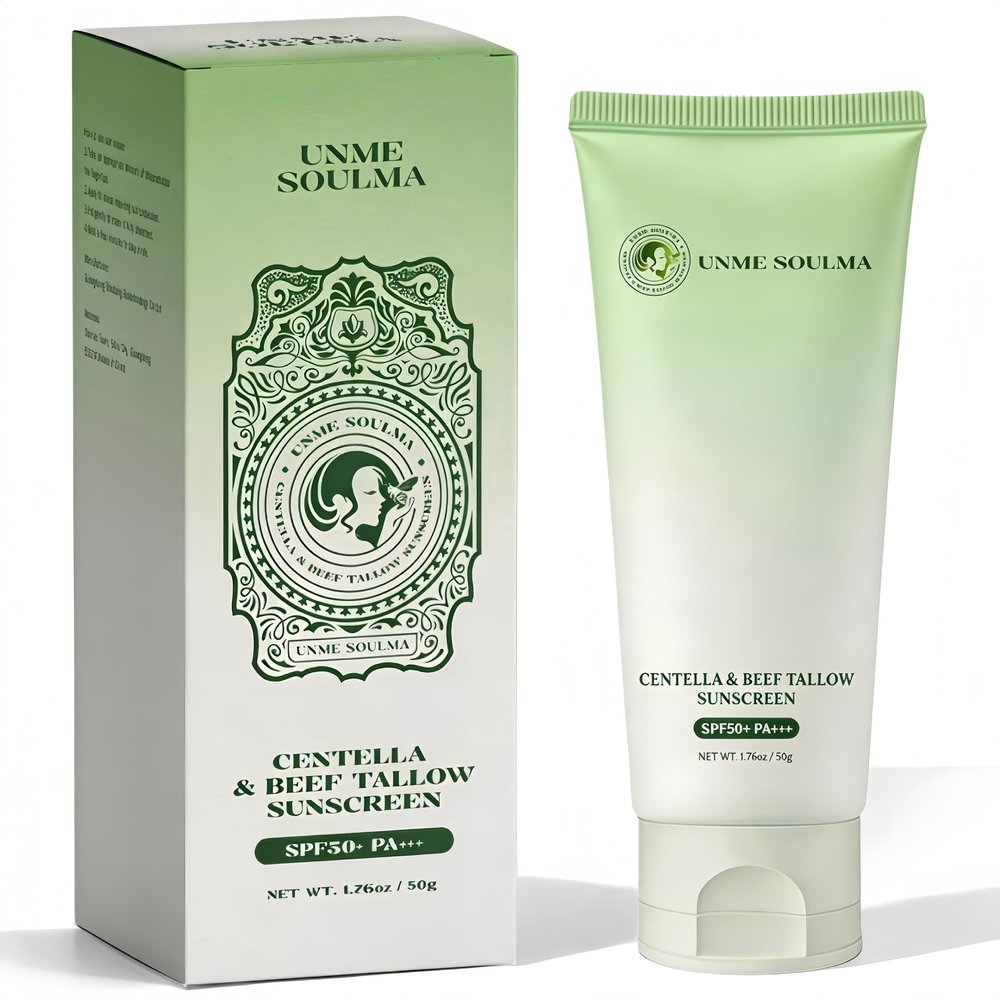 Centella Sunscreen SPF 50 | with Beef Tallow & Zinc Oxide Sun Protection, Skin Care & Moisturizing 3 in 1, Mineral Sunscreen for Face & Body, Water-Resistant, Vacation Travel Size (1.76oz / 50g)