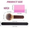 9 in 1 Nail File and Buffer Set, One-Stop Prep Workflow to Shape Acrylics, Clean Dust and Prevent Gel Nail Lifting for DIY Manicure, 100/180 Grit Double Sided, Sponge Blocks, Soft Bristle Brush, 9Pcs view 2