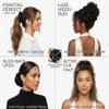 Black and Coffee Jumbo Satin Silk Scrunchies for Women Thick Elastic Ponytail Holder Hair Ties Oversize Scrunchies for Thick Hair Ornament view 2