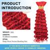 Human Braiding Hair for Boho Red Deep Wave Bulk Bohemian 14 14 Inch 12A Red Wet and Wavy Curly Human Hair Extensions No Weft 2 Bundles/Pack view 3