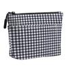 Gray Gingham Makeup Bag, Portable Travel Toiletry Cosmetic Bag with Front Pocket, Multi Purpose Makeup Organizer Storage Pouch, Gift for Women Sister Friend Halloween Easter Birthday Christmas view 1