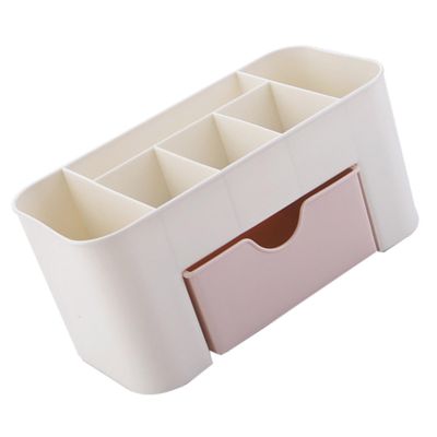 LUCKDANO Tabletop Cosmetic Organizer Stylish Tabletop Cosmetic Organizer By Brand Name - Spacious Plastic Makeup Storage Box with Drawer for Jewelry & Office Supplies - Perfect for