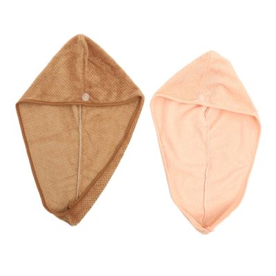 Garneck Coral Fleece Hair Wrap Towel 2pcs Thick Pineapple Pattern Quick Dry Hair Drying Caps for Women Super Absorbent Turban