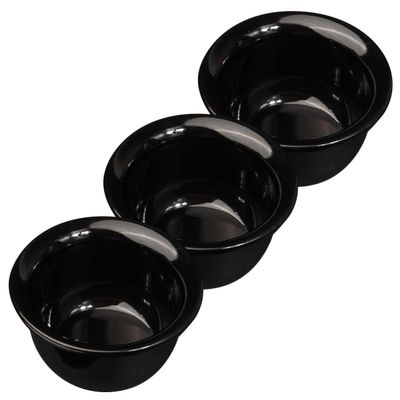 POPETPOP 3pcs Reusable Men Shaving Soap Bowls Black Shaving Mugs Shave Cups for Wet Grooming Accessories