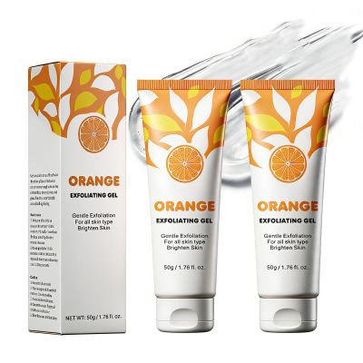 Orange Exfoliante Gel Scrub,Deep Cleansing Moisturizing Facial Exfoliator gel,Skin Care Scrub Peeling Gel for Face and Body,Orange Enzymes Exfoliatings Gels,Pore Peeling Scrub(2pcs)