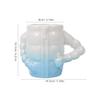 WESIEVYA Ceramic Shaving Soap Bowl with Lid Blue Porcelain Shave Cup Quick Lather Mens Shaving Tool view 2