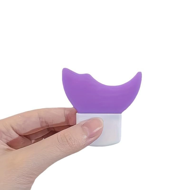 Eye Makeup Aid Tool Eyeliner Stencil Silicone Guard for Eyelash Eyeshadow Lying Silkworm Application Reusable Washable Makeup Helper for Beginners 2 Pack Cream White & Taro Purple