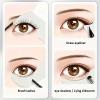 Eye Makeup Aid Tool Eyeliner Stencil Silicone Guard for Eyelash Eyeshadow Lying Silkworm Application Reusable Washable Makeup Helper for Beginners 2 Pack Cream White & Taro Purple view 2