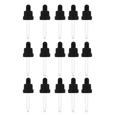Veemoon 15pcs Essential Oil Bottle Droppers with Safe Press-rotate Plastic Caps, Compatible with 15ml 64mm Glass Bottles for Aromatherapy and Cosmetic Use