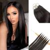 120g Straight Crochet Human Hair Pre Looped Feather Human Hair Extension Reusable Invisible Straight Knotless Pre-Separated Crochet Hair Extensions Feather Crochet Virgin Human Hair Black 100 Strands view 3