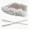 100 PCS Crystal Eyelash Mascara Wands Disposable Lash Brushes for Extensions for Extensions Spoolie Brush Applicators Makeup Tool Kits (Multicolor handle white) view 1