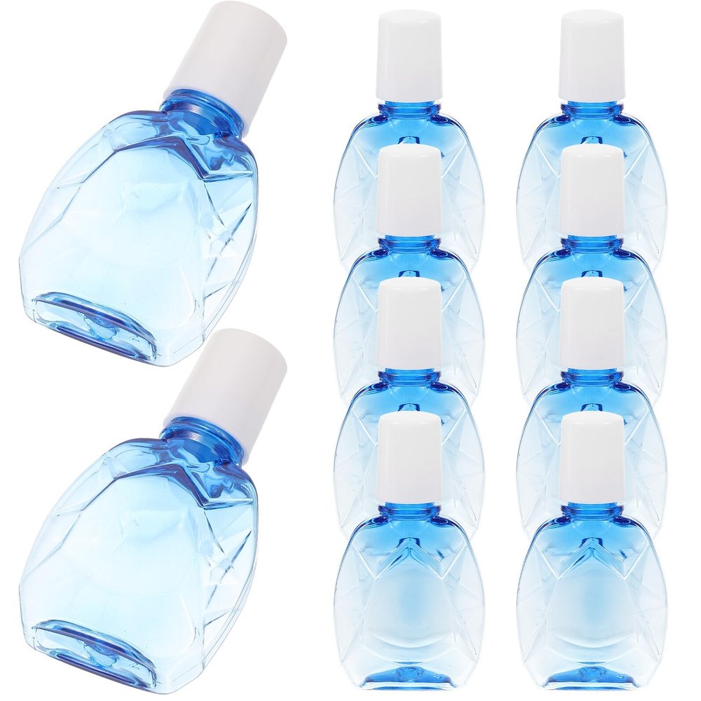 IMUSINICE 10pcs 10ml Blue Plastic Eye Dropper Bottles Squeezable Refillable Containers for Travel and Essential Oil Storage