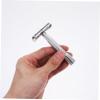 MAGICLULU Manual Shaving Razor Double Edge Beard Shaver Long Handle Stainless Steel Old Style Safety Razor for Men Face Hair Removal with Replaceable Blades view 4
