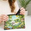 Bichon Frise Dog Makeup Bag, Country Lemon Floral Plant Cosmetic Travel Pouch for Women, Gifts for Girls, Pet Portable Small Canvas Zipper Organizer 7x9 Inch view 3