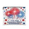 4th of July Independence Day Fireworks Makeup Bag 7x9 Inch for Travel Pouch, 250th American Anniversary Print Cosmetic Pouch for Women, Cool Portable Canvas Zipper Organizer view 1