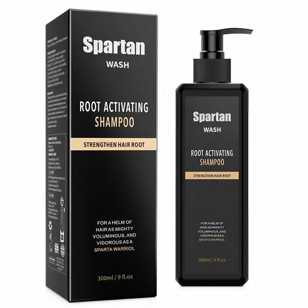 SPARTAN WASH 300ML Root Activator Shampoo for Men - Hair Growth Shampoo for Hair Loss and Thinning Hair, Adds Volume & Nourishes Strands - Men & Women