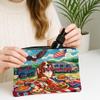 4th of July Basset Hound Dog Makeup Bag 7x9 Inch for Travel Pouch, 250 Years BBQ Print Cosmetic Pouch for Women, American Anniversary Portable Canvas Zipper Organizer view 3