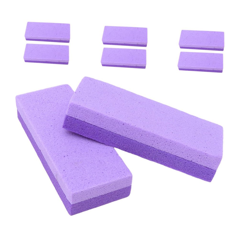 Housoutil 8pcs Purple Volcanic Pumice Stone Double-Sided Pedicure Callus Removal Scrubber Tool for Hard Skin Exfoliating Foot Care at Home and Travel