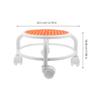 POPETPOP Low Rolling Swivel Stool with Wheels, Small Orange Pedicure Stool for Salon and Spa Use, Compact Round Massage and Manicure Chair view 2