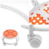 POPETPOP Low Rolling Swivel Stool with Wheels, Small Orange Pedicure Stool for Salon and Spa Use, Compact Round Massage and Manicure Chair view 3