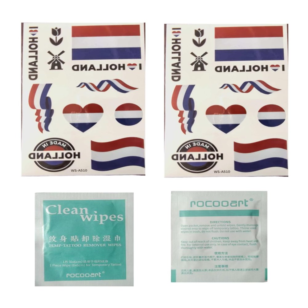 XIAOYATOUXIAOYATOU 2PCS Temporary Tattoo Stickers, Netherlands