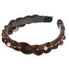BETOOKY Braided Fishbone Headband with Teeth, Wide Plaited Hairband for Women, Pearl Accent Light Brown Hair Accessory for Daily Wear and Hair Decoration view 1