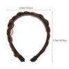 BETOOKY Braided Fishbone Headband with Teeth, Wide Plaited Hairband for Women, Pearl Accent Light Brown Hair Accessory for Daily Wear and Hair Decoration view 2