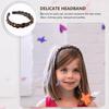 BETOOKY Braided Fishbone Headband with Teeth, Wide Plaited Hairband for Women, Pearl Accent Light Brown Hair Accessory for Daily Wear and Hair Decoration view 4