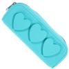 ibasenice Silicone Makeup Brush Organizer Bag, Portable Travel Cosmetic Tool Case with Zipper, Peacock Blue Silicone Makeup Brush Holder for Women Toiletry Storage view 1