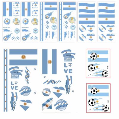 10 Sheets World Cup Soccer Temporary Tattoos Stickers, Team Sport Themed Birthday Party Favors Gift for Girls Boys Decorations Classroom Prizes Rewards for Kids Argentina